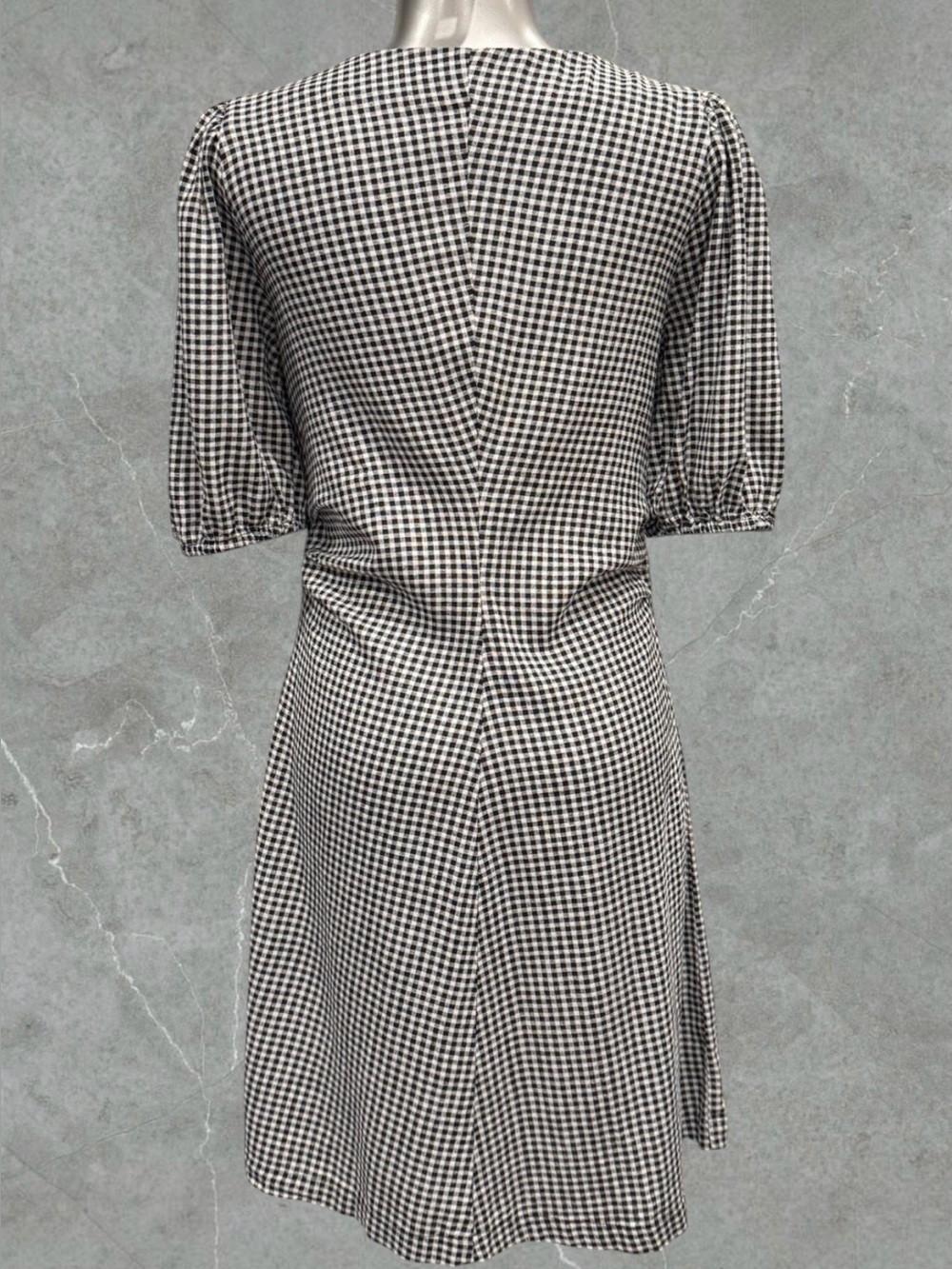 2 for $30 | Black and White Gingham Sun Dress - Picture 6 of 16